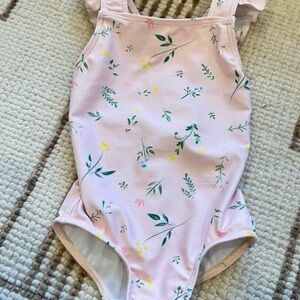 Floral Pink Kids Swim One Piece